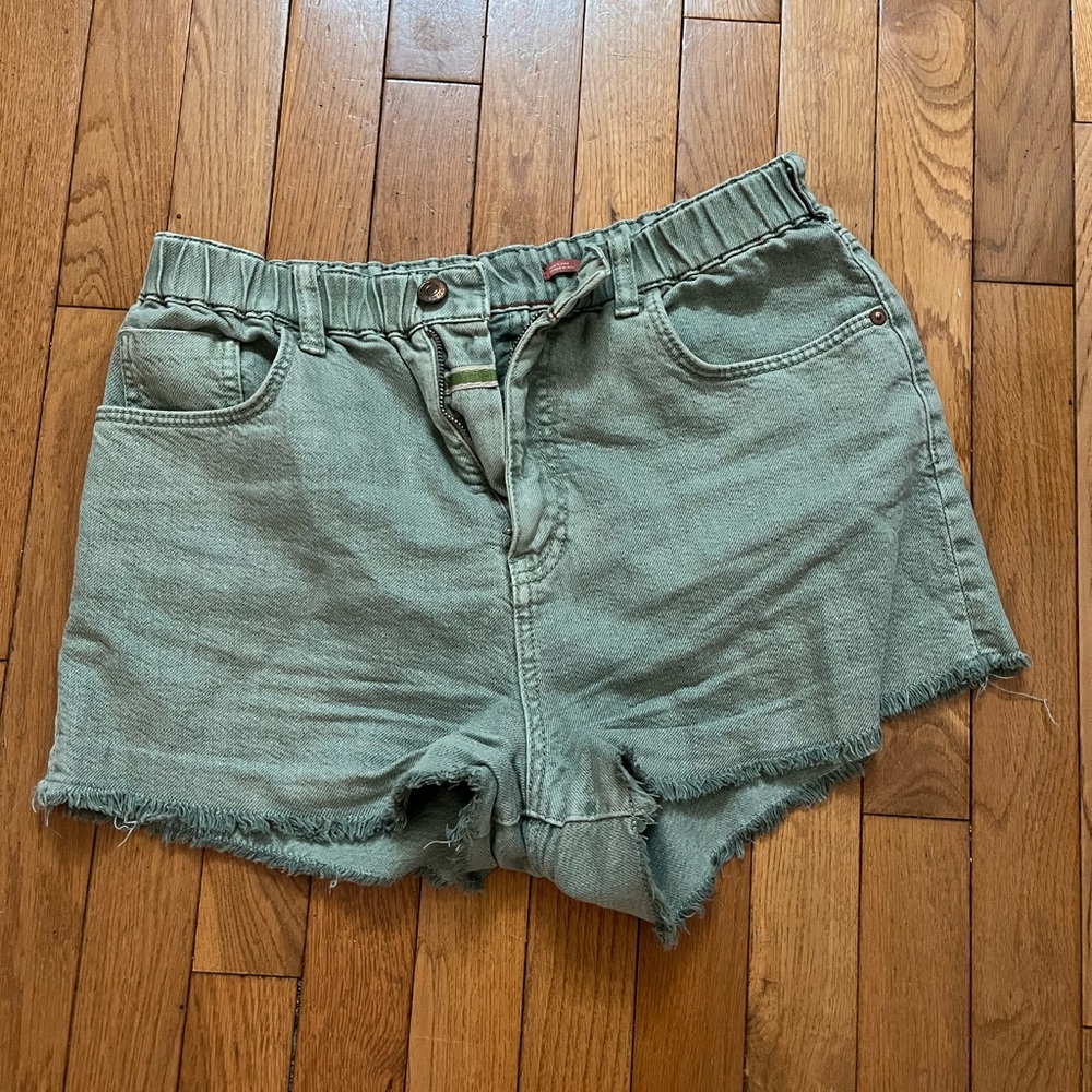 Pilcro Green Jean Shorts for Women